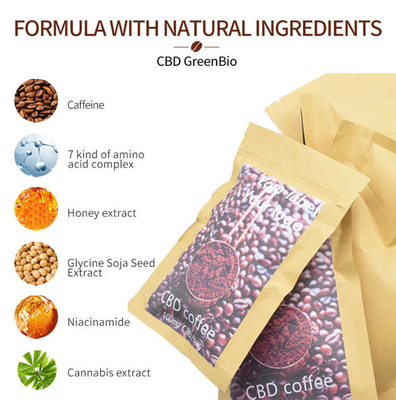 Gluten no GMO libre THC del polvo del café instantáneo del extracto CBD del cáñamo libre