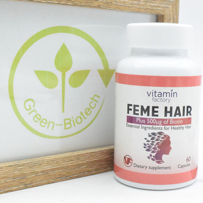 La vitamina de la biotina de la cápsula de Feme complementa cápsulas del ODM 60