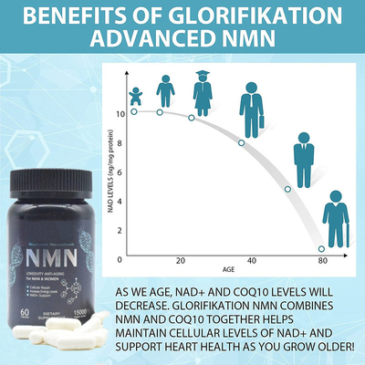Aumento puro de la energía de la cápsula del suplemento de la longevidad 600mg Nmn