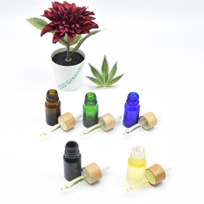 Aceite Sativa de la botella de cristal CBD del dropper del negro del control 10ml 20ml del dolor del aceite del tinte de la flor CBD de la hoja