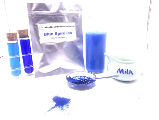 La ficocianina azul de Spirulina de los colorantes alimentarios naturales puros del ISO pulveriza el valor E18