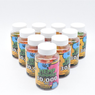 Categoría alimenticia gomosa del dolor del lanzamiento 25mg del cáñamo CBD del GMP 60 Gummies por la botella