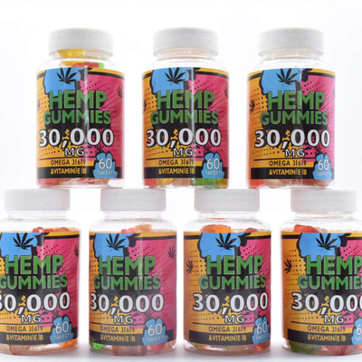 Categoría alimenticia gomosa del dolor del lanzamiento 25mg del cáñamo CBD del GMP 60 Gummies por la botella